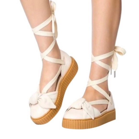 Fenty Puma Creeper Bow Tie Lace Up Espadrilles - Picture 4 of 12